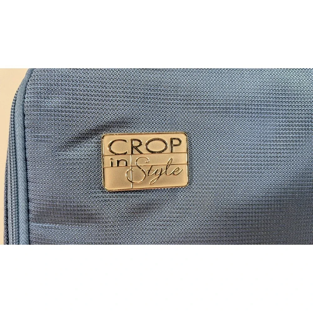 Crop In Syle Large Blue Zippered Scrapbook Paper Pocket Craft Case 16